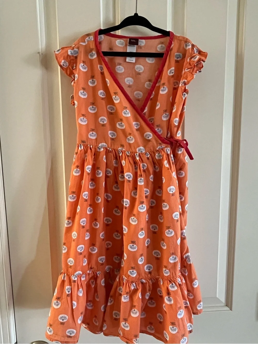 Tea Collection Girls Size 7 Wrap Dress with Flutter Sleeves